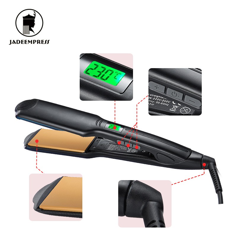 JADEEMPRESS Professional Salon Fast Hair Straightener with 1.75 Inch Titanium Plate Flat Iron Light Weight EPS803
