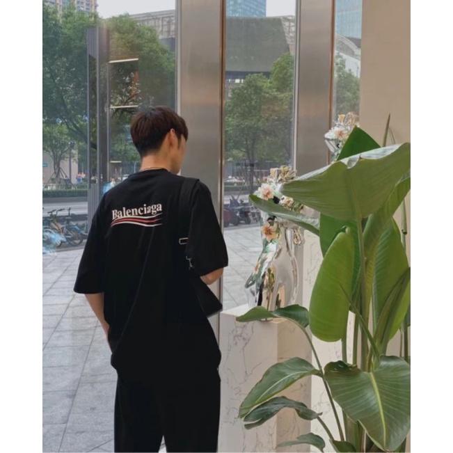 Áo thun BALENCIAGA tay ngắn chất liệu 100% cotton cao cấp thời trang dành cho cả nam và nữ