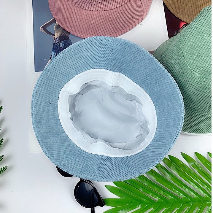 Mũ bucket HAZIN thêu chữ vành nón cụp nhung nhiều màu phong cách Unisex phù hợp cả nam nữ