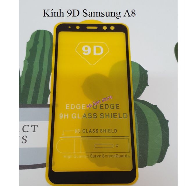 Kính cường lực full màn Samsung A8 2018 cao cấp 9d, tặng khăn lau màn hình