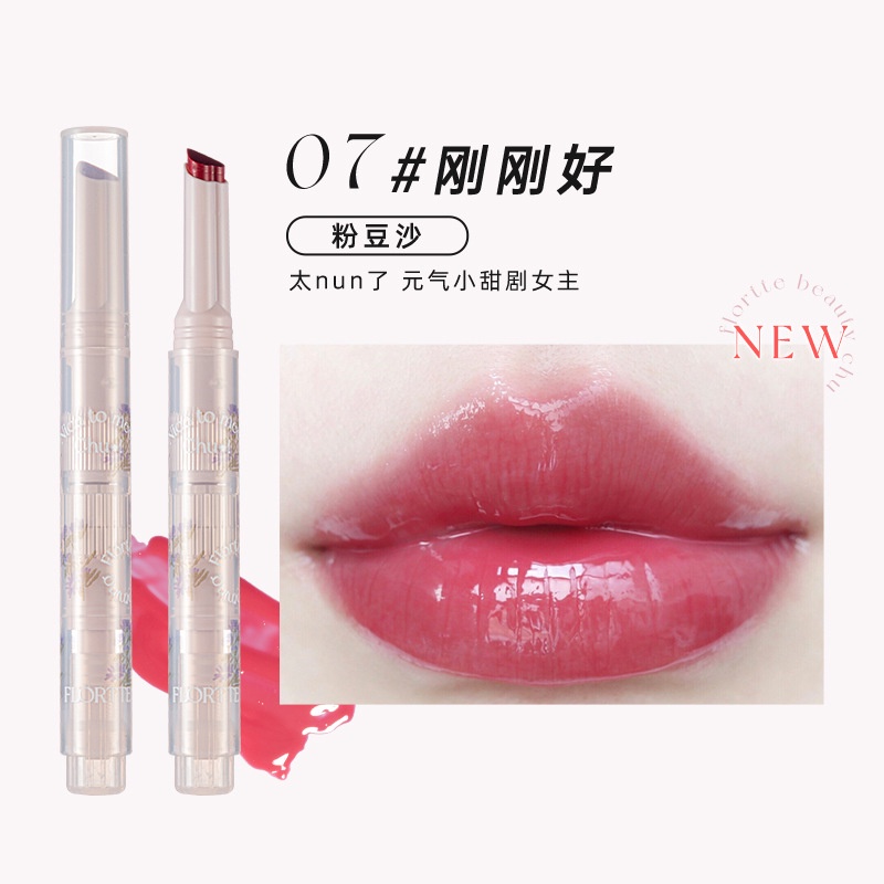 Son Môi Flortte / hua Lolia Dưỡng Ẩm Thiết Kế Vỏ Son Hình Trái Tim Xinh Xắn son bóng