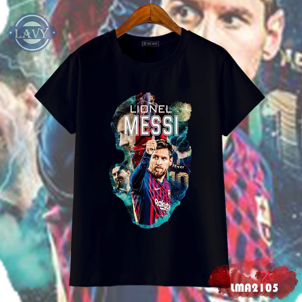 Áo thun nam cổ tròn in hình Messi, áo phông unisex nam nữ vải cotton co giãn chất lượng cao | LMA2105-TD01