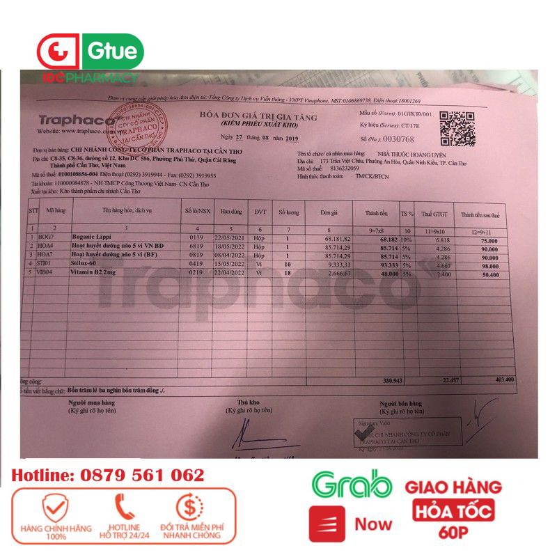 Hoạt huyết dưỡng não Vinaphar - Hộp 100 viên bao phim_