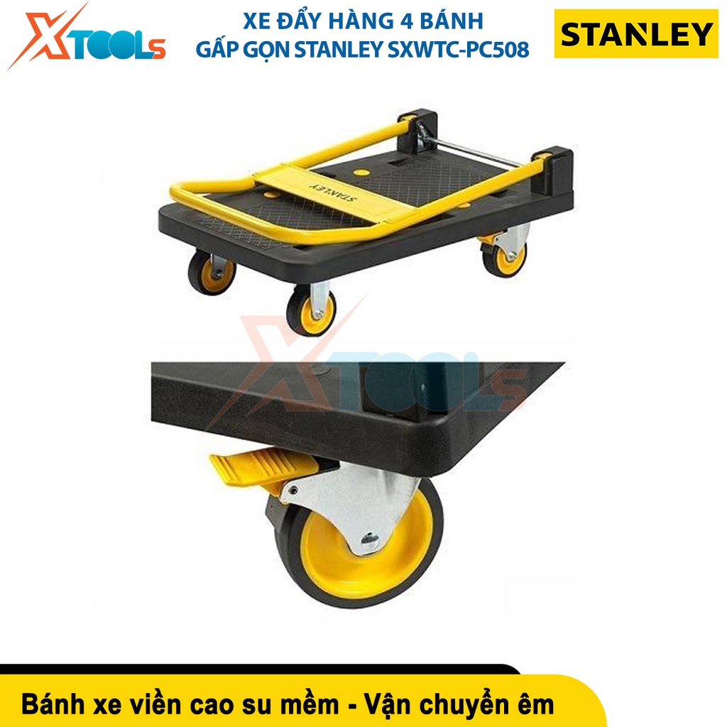 Xe đẩy hàng 4 bánh STANLEY SXWTC-PC508 | Xe đẩy tay 4 bánh có thể gấp gọn, tải trọng: 150kg [CHÍNH HÃNG][XTOOLS]