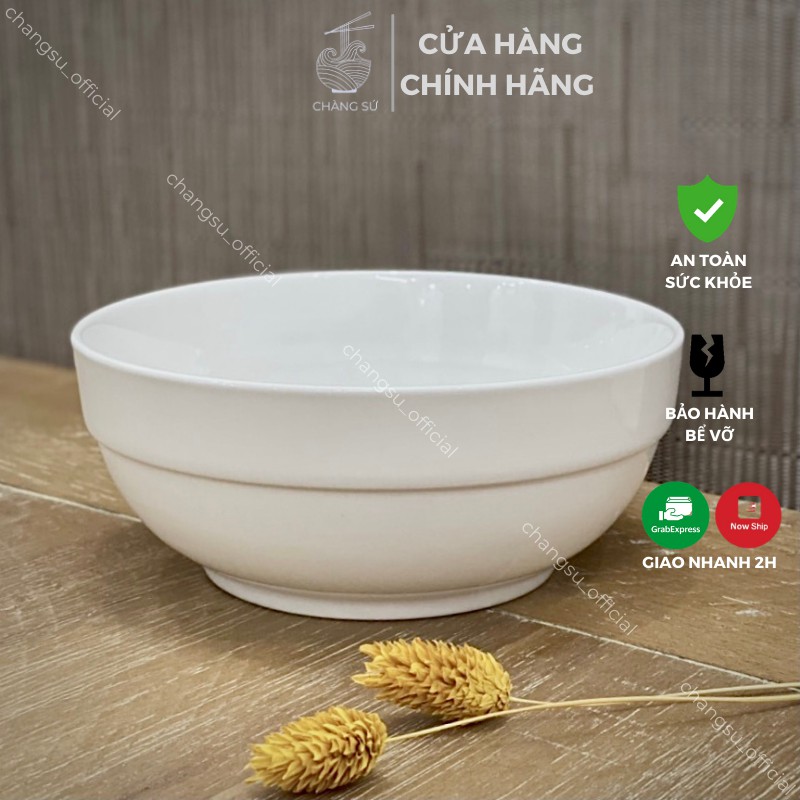 Tô sứ ăn phở có ngấn dày dặn - Bát đựng canh to viền nổi ăn mì tiện lợi