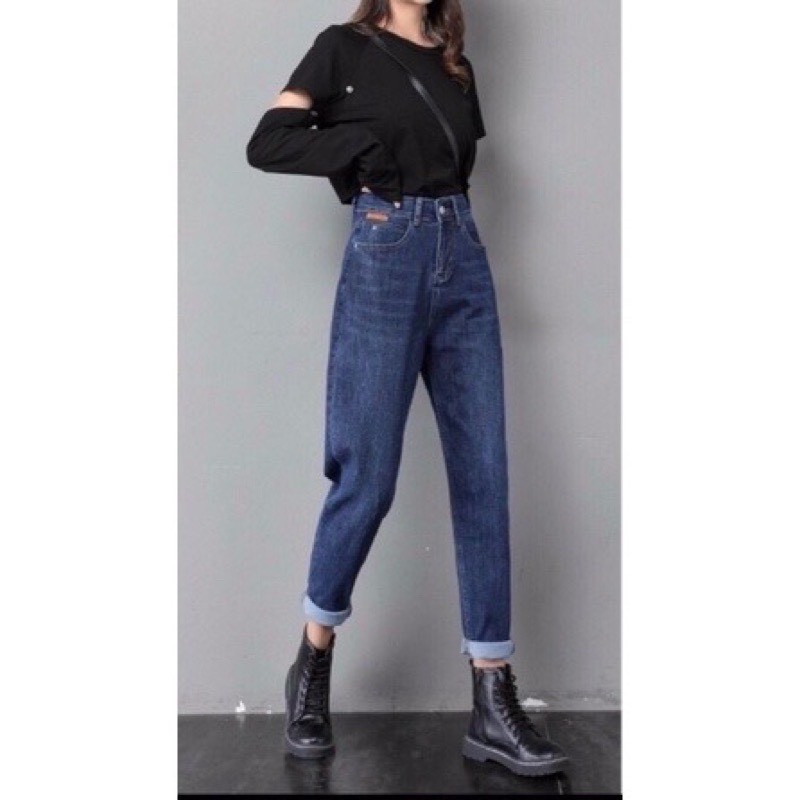 Quần baggy nữ quần bò jeans nữ cạp cao 1 khuy PD FASHION | BigBuy360 - bigbuy360.vn