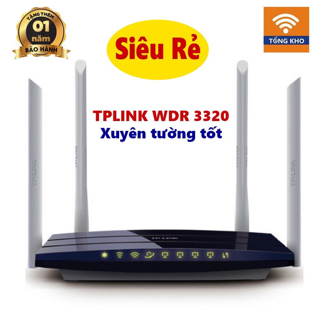 Bộ phát wifi tp link WDR3320, wifi 4 râu Xuyên Tường - 2 Băng Tần - Siêu rẻ