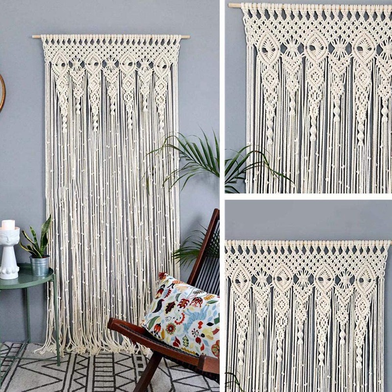 Rèm Macrame Đan Treo Tường Trang Trí Phong Cách Boho
