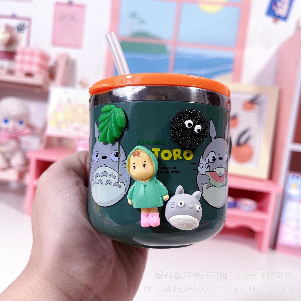 Cốc Uống Nước Bằng Thép Không Gỉ 304 Họa Tiết Hoạt Hình Hello Kitty Doremon Melody NS3