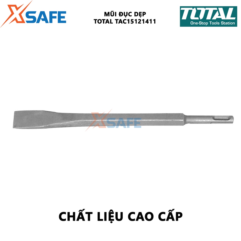 Mũi đục dẹp TOTAL TAC15121411 size 14x250x20mm dùng đục, khoét các bề mặt cứng khác nhau - [XSAFE]