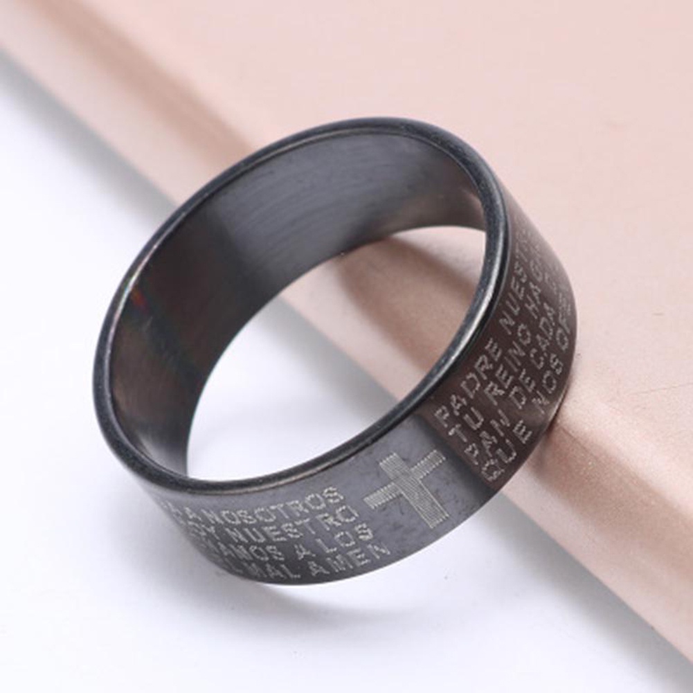 Nhẫn thép titan khắc chữ thời trang cho tình nhân