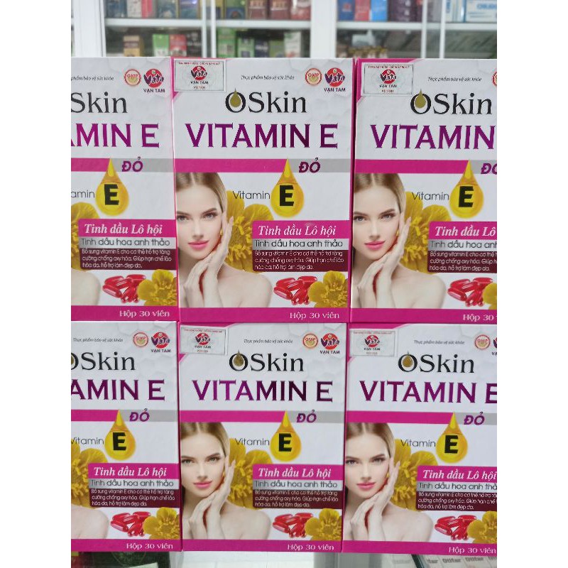 Vitamin E đỏ OSKIN VITAMIN E đỏ hộp 30 viên