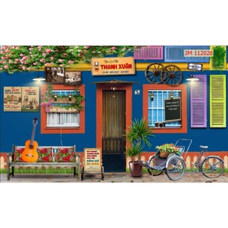 Tranh dán tường 3D thành phố về đêm