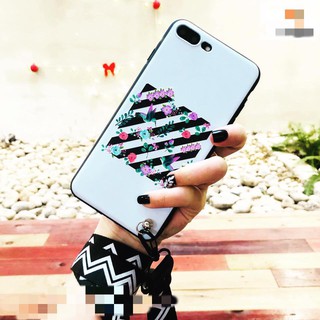 Ốp lưng Off- white hoa lá kèm dây đeo