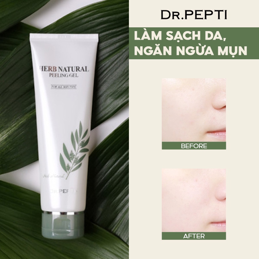 Tẩy Da Chết Mịn Và Sáng Da Dr.Pepti+ Herb Natural Peeling Gel 130ml