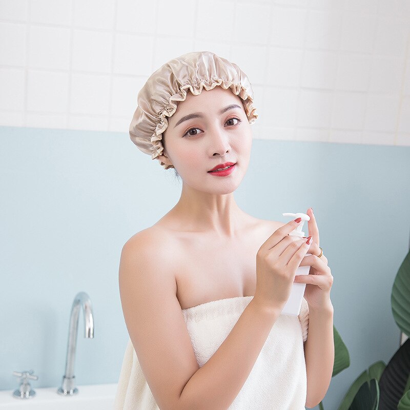 Mũ trùm tóc tắm hai lớp chống thấm nước