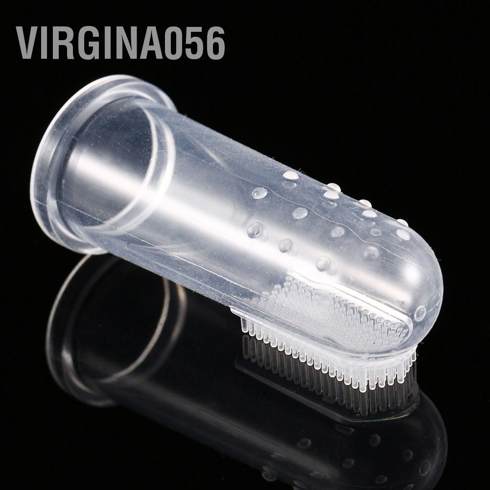 Virgina056 Bàn chải đánh răng ngón tay mềm silicon bằng cao su làm sạch cho trẻ sơ sinh