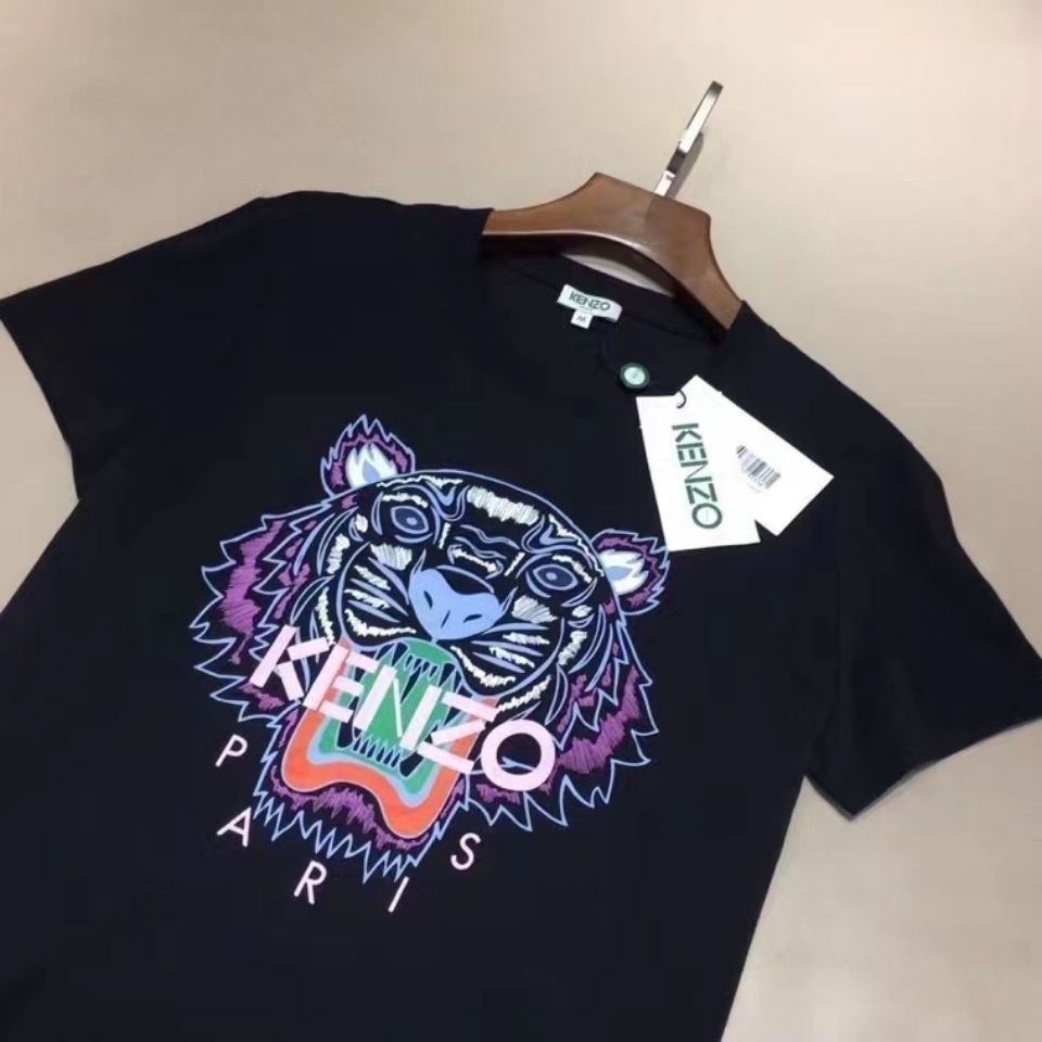 Áo Thun Thể Thao Cotton Dáng Rộng Ngắn Tay In Hình Đầu Hổ Phong Cách Mới