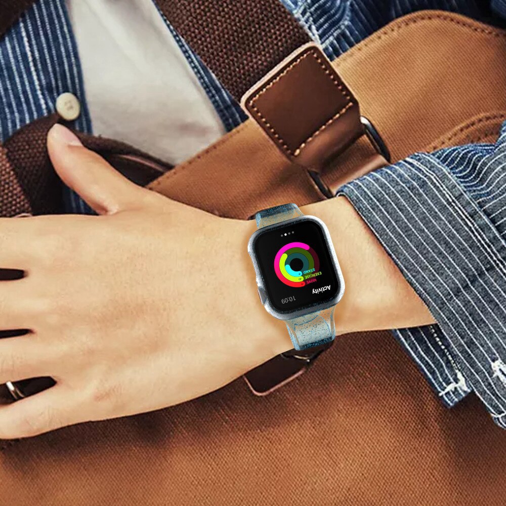 Vỏ Pc + 9h Tempered Glass Cover For Apple Watch Series 5 4 3 2 Iwatch 40 / 44mm 38 / 42mm