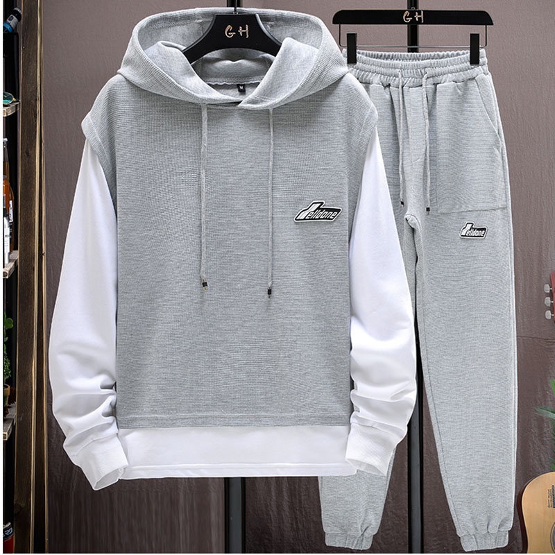 Bộ Nỉ Nam Thu Đông Áo Hoodie Kiểu Dáng Gile Phối Tay Dài Kèm Quần Jogger Thời Trang Zenkonu QA NAM 130