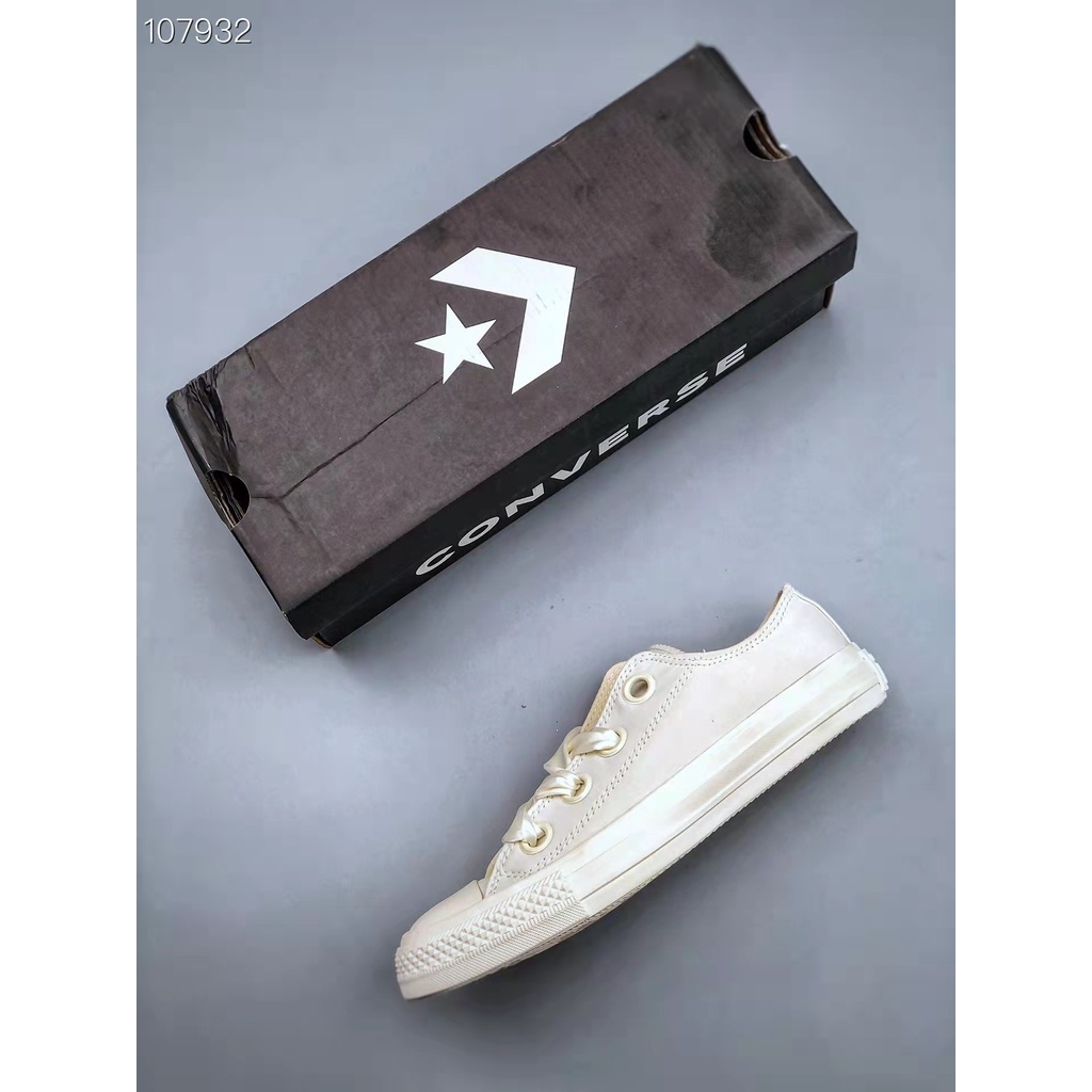 Giày Thể Thao Converse Vải Lụa Màu Trắng Cổ Điển Thời Trang Cho Nữ-1433