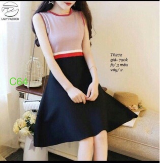 Sale Đầm phối màu 39k