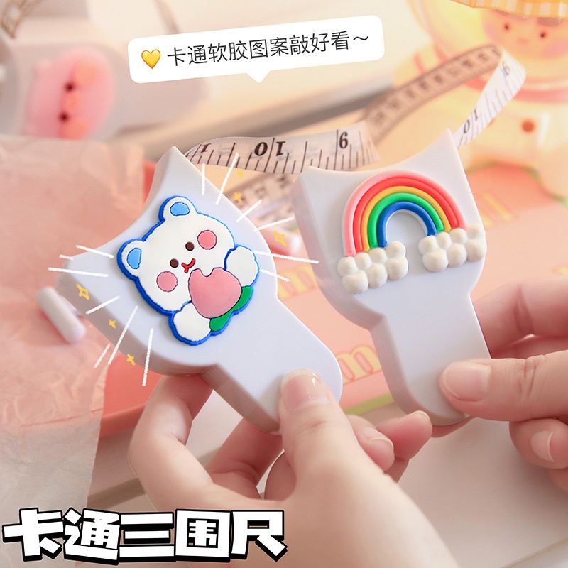 Thước Dây Mini Đa Năng Họa Tiết Hoạt Hình Dễ Thương Di Động Tiện Dụng Cho Học Sinh