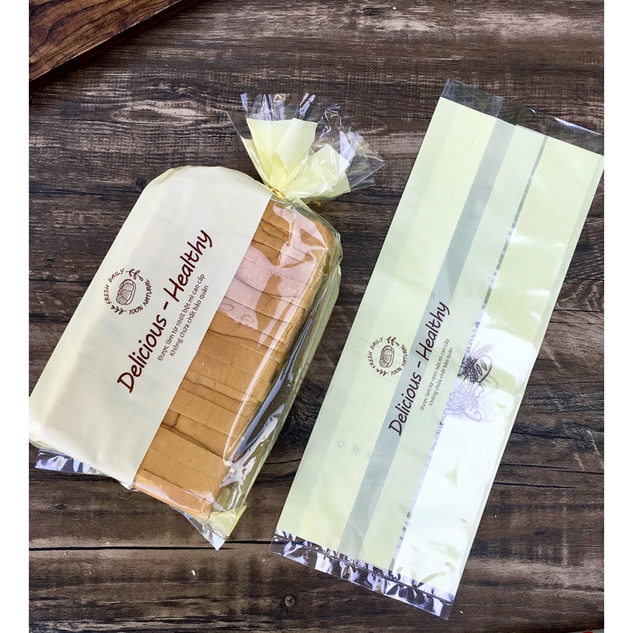 Túi Đựng Bánh Gối, Sandwich - Set 100 Túi Size 22x36cm Xếp Hông Đáy Vuông
