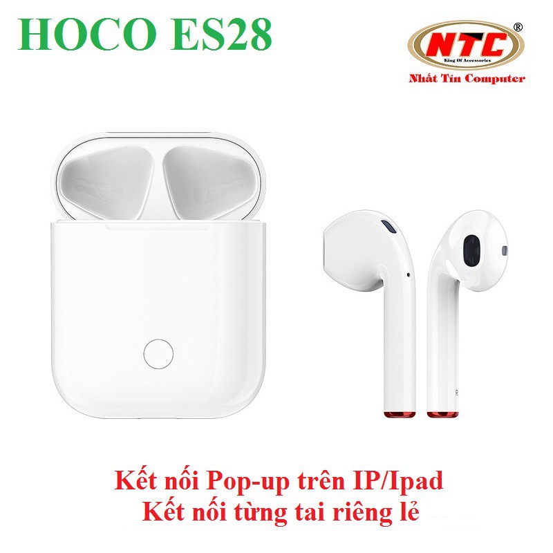 Tai nghe bluetooth đôi (True Wireless) Hoco ES28 Original series V5.0 (Trắng) - Hãng phân phối