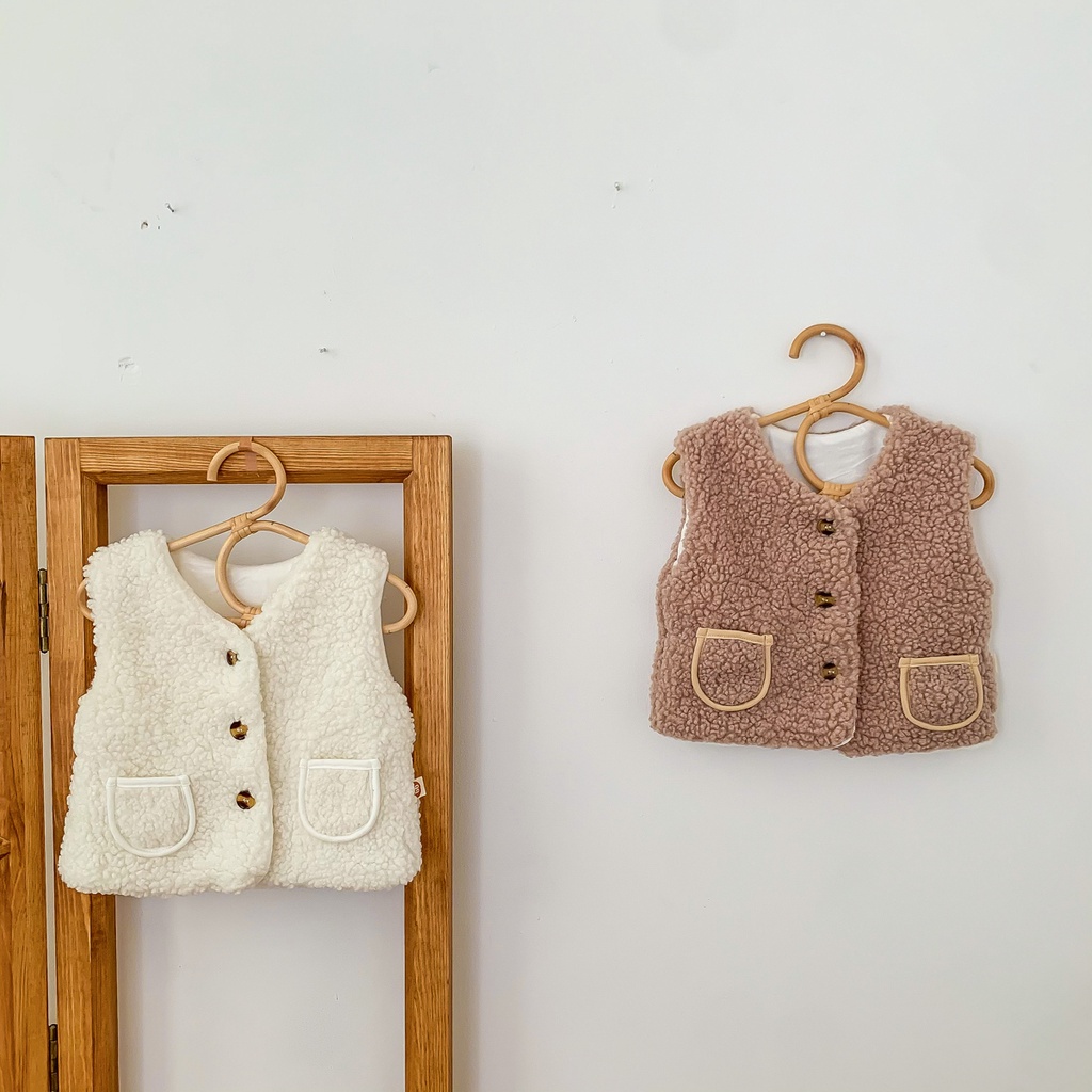 Set áo khoác cashmere + mũ đội ấm áp cho bé trai và bé gái sơ sinh
