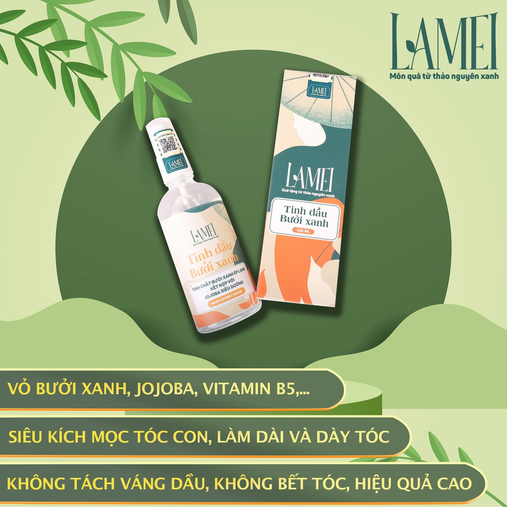[SIÊU KÍCH MỌC TÓC ] Tinh dầu bưởi xanh Lamei, đậm đặc tinh dầu vỏ bưởi, vitamin B5, đẩy nhanh quá trình mọc tóc con | BigBuy360 - bigbuy360.vn
