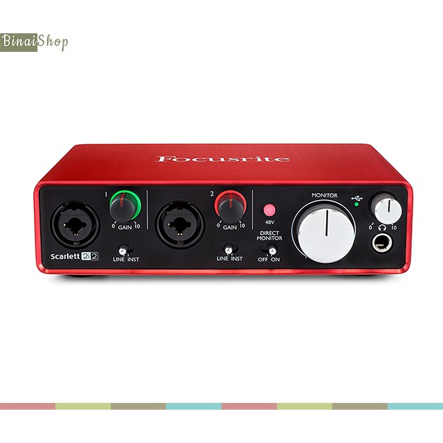 [Tặng giắc chuyển tai nghe] Sound card thu âm Focusrite Scarlett 2I2 Gen 2
