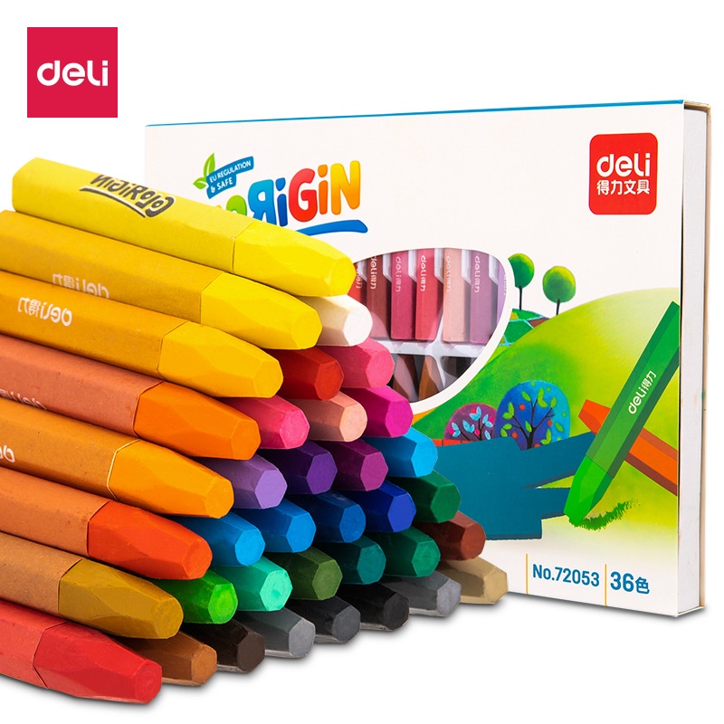 Bút sáp dầu Deli - Tặng kẹp chống bẩn