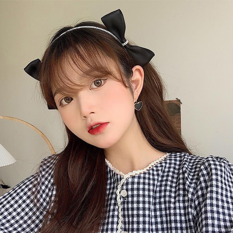 Băng Đô Nơ Đính Đá Phong Cách Hàn Quốc Xinh Xắn