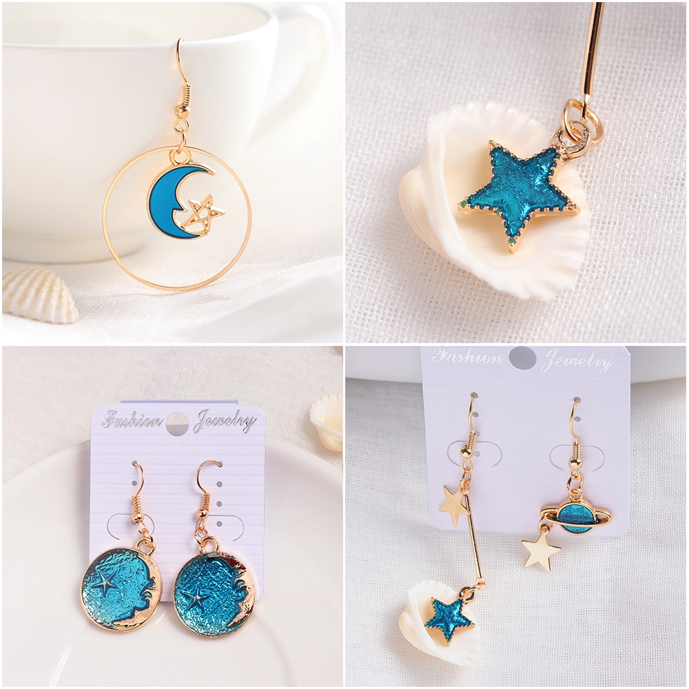 Đôi khuyên tai kim loại tạo hình độc đáo thời trang cho nữ