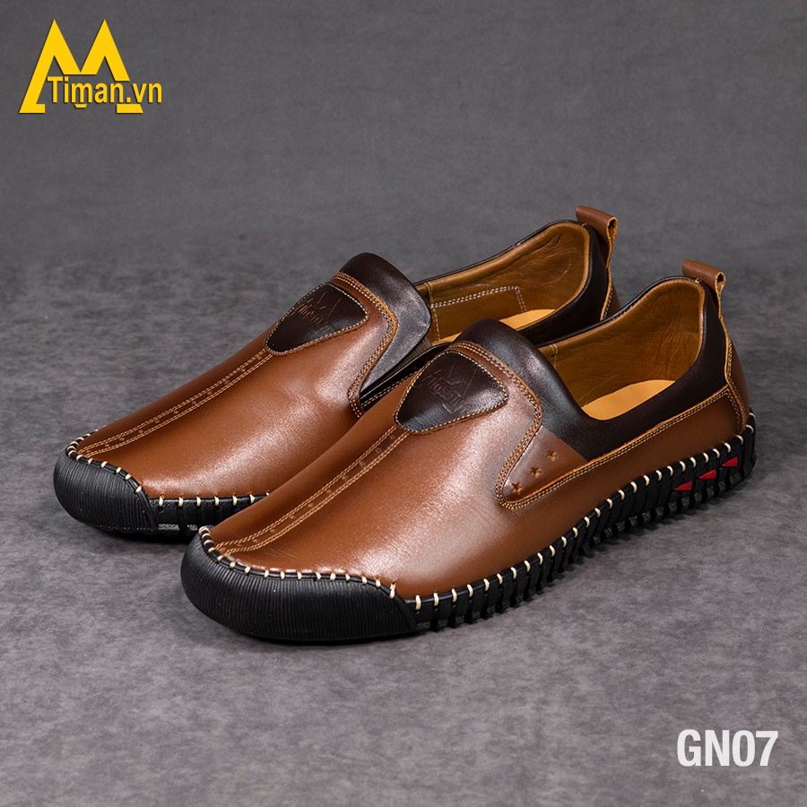 Giày nam lười chất liệu da bò tây đẹp phong cách công sở thiết kế mọi cao cấp bảo hành 5 năm GN07 TIMAN