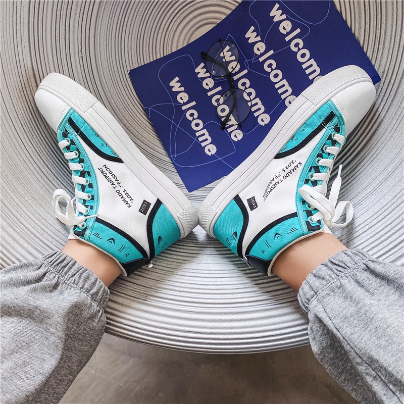 Giày thể thao canvas cổ cao size 35-44 họa tiết anime Demon Slayer cho cặp đôi