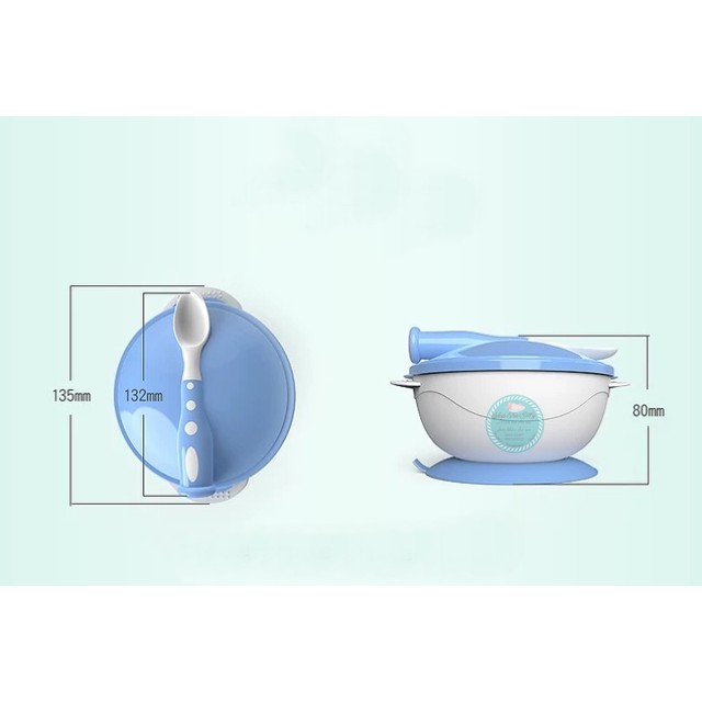 Bát Ăn Dặm Cho Bé Chống Đổ Kèm Thìa Và Dĩa DD210