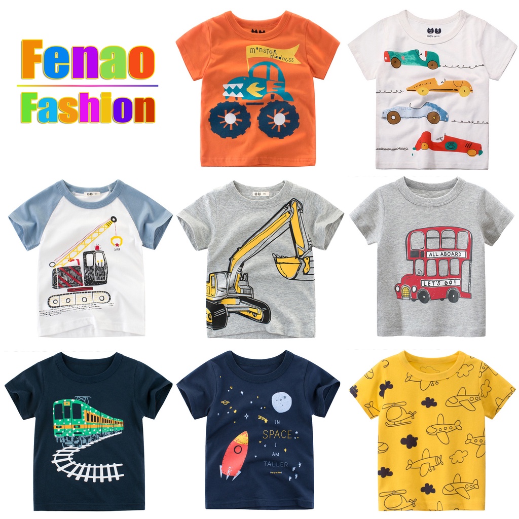 Áo Thun Cộc Tay In Hình Tên Lửa Cho Bé Trai