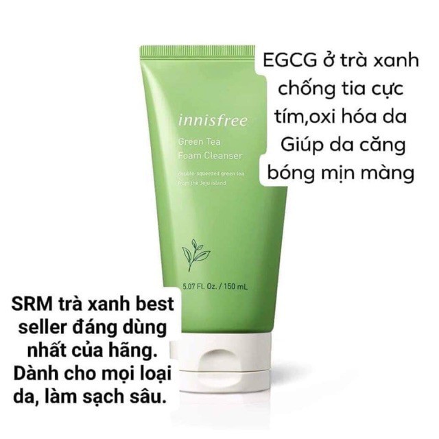 Sữa rửa mặt trà xanh innisfree, Sữa rửa mặt innisfree trà xanh