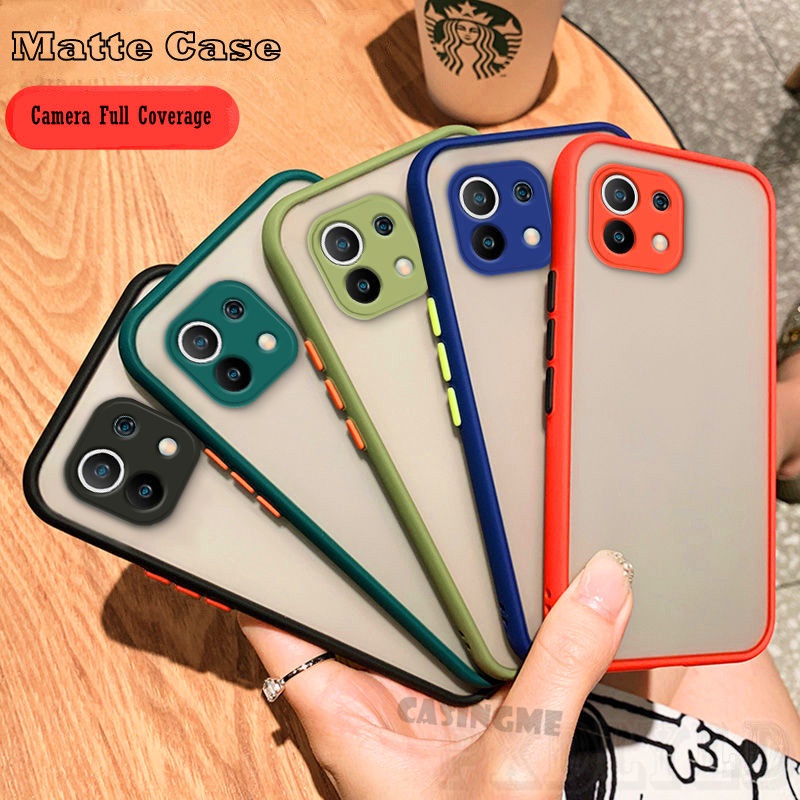 Ốp điện thoại trong suốt mặt nhám bảo vệ ống kính máy ảnh cho Xiaomi 11 Lite 5G NE Mi 11 Lite Mi 10T Mi 10T Pro 2021