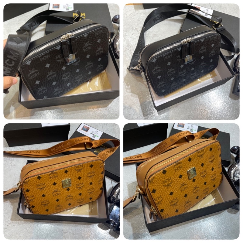 Túi Đeo Chéo MCM Da Pu Cao Cấp Full Box - Túi MCM Nam Nữ Size 24 Full Box