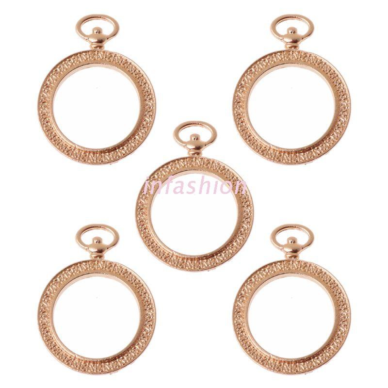 Bộ 5 khung đồng hồ bỏ túi hình tròn bằng nhựa resin