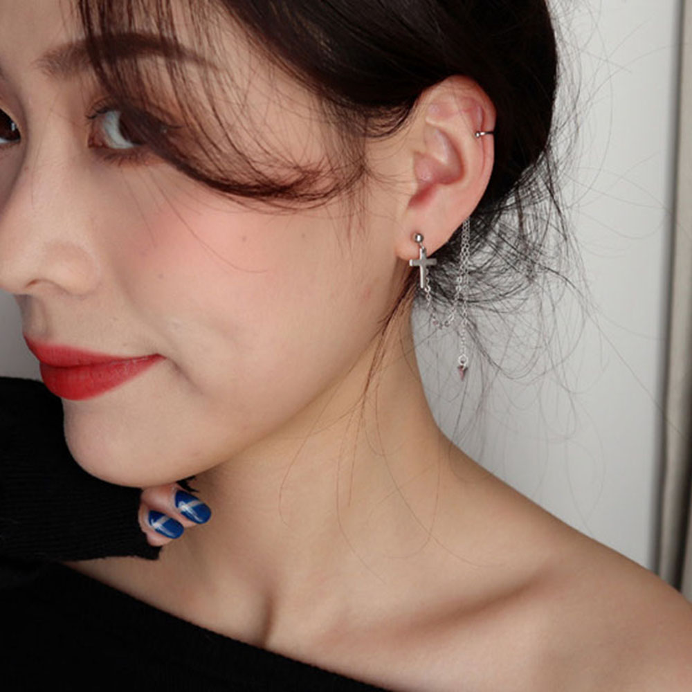 Bông Tai Dáng Dài Hình Thánh Giá Thời Trang