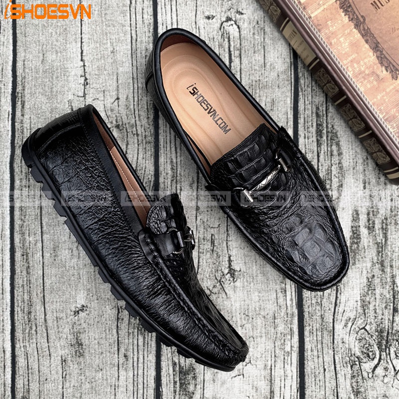 Giầy lười nam - da bò thật, da mềm, đi êm chân ISHOESVN IS381
