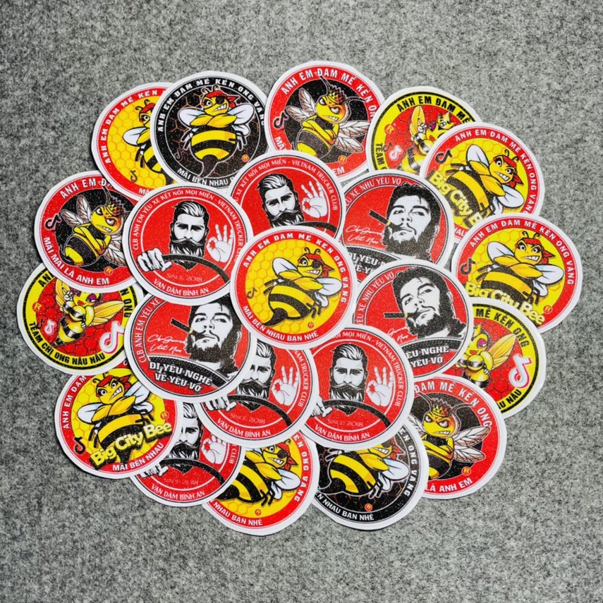 15 Logo hình dán Hội Còi Ong Vàng, CLB Yêu Xe [Kích thước 5.5cm CB4]