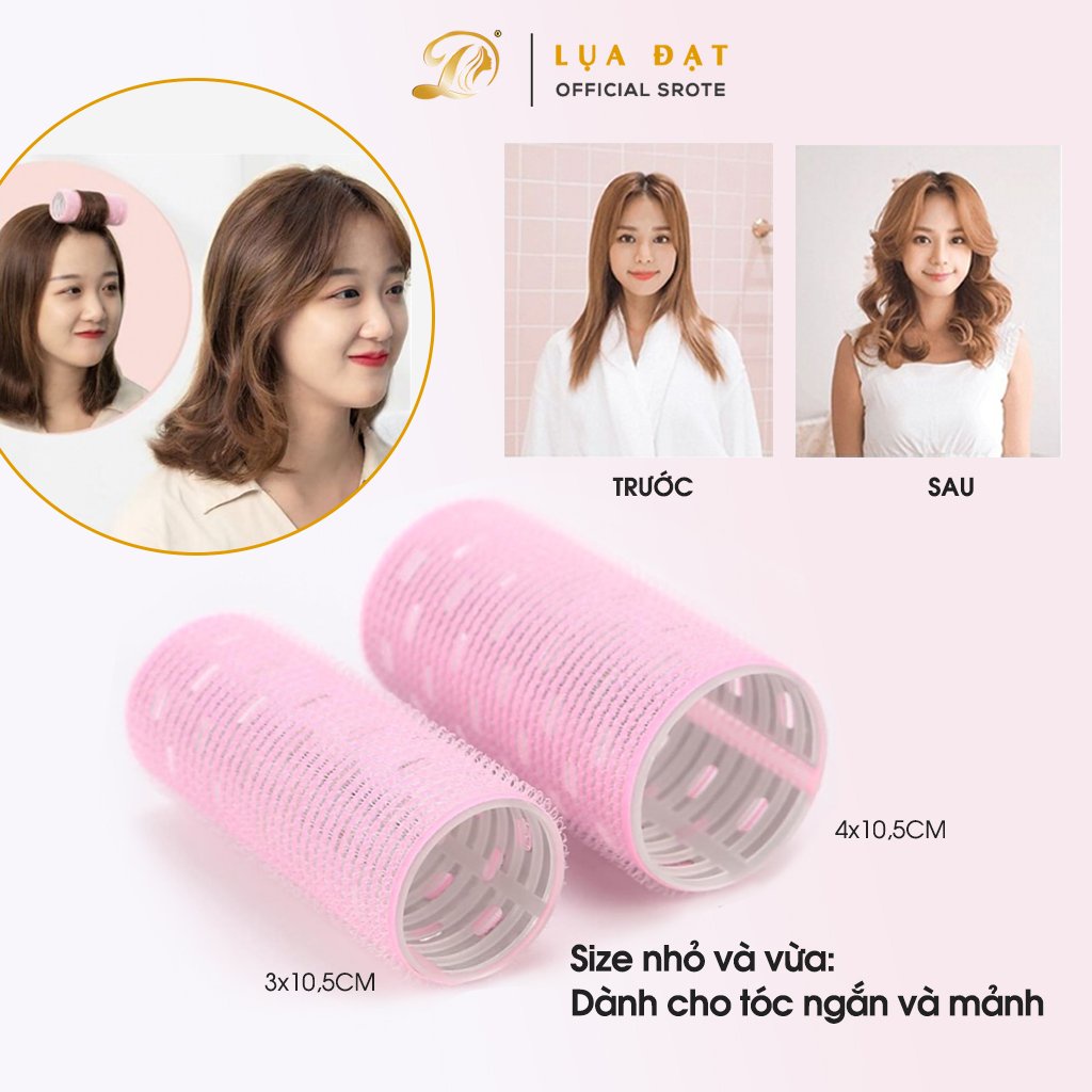 [Sỉ SLL] Lô Cuốn Tóc Hàn Quốc Lõi Nhôm 12cm siêu to tự dính uốn mái bay-Đủ Size Nhỏ-Vừa-Đại