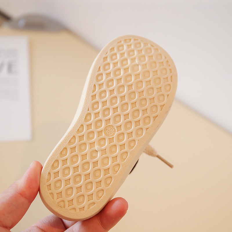 Giày Thể Thao Đế Mềm Chống Trượt Màu Trơn Cột Dây Thời Trang Cho Bé Trai Và Gái 2-12 Tuổi