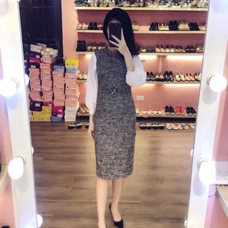 Váy dạ phối tay trang