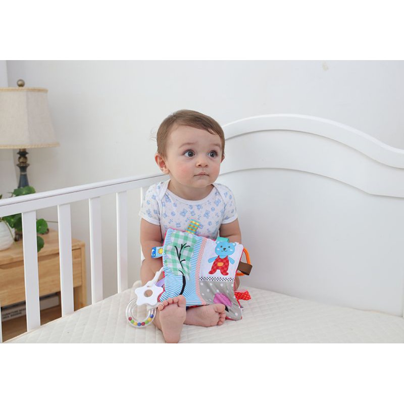 Khăn Xoa Dịu Cho Bé Gặm Nướu Lục Lạc Chút Chít Cho Bé BBSKY KGN01